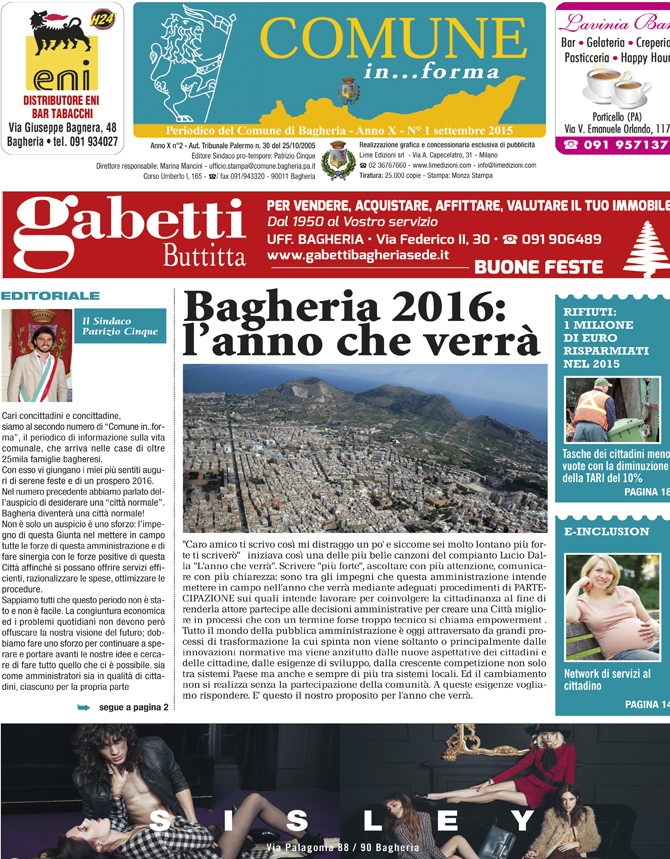 Comune in…Forma – Bagheria Dicembre 2015