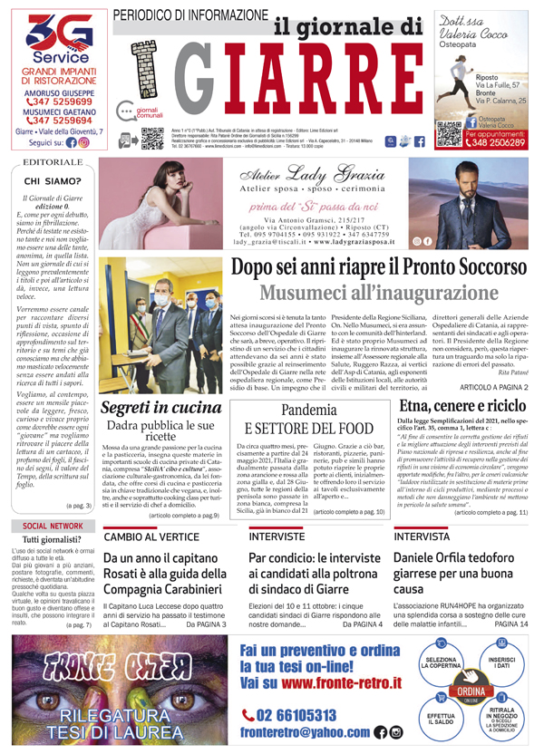 il Giornale di Giarre settembre 2021