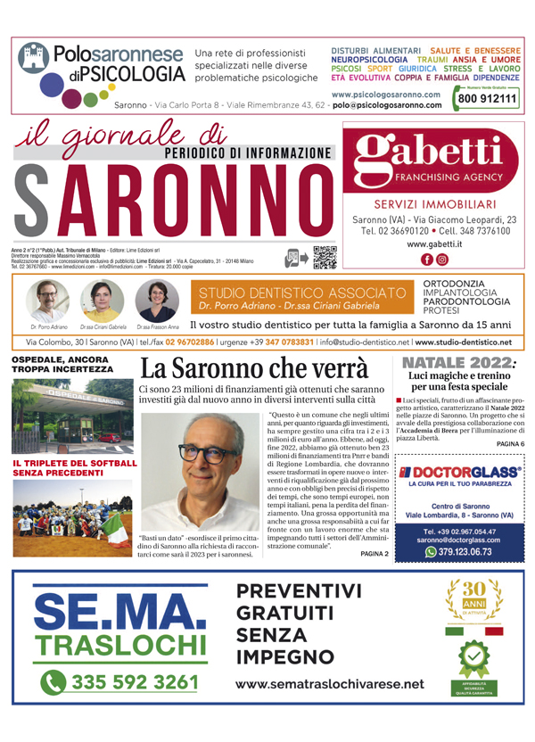 il Giornale di Saronno dicembre 2022