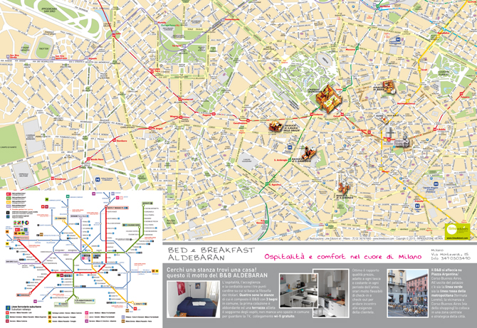 Mappa personalizzata di Milano per B&B Aldebaran