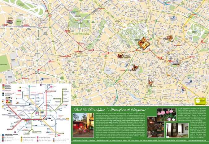 Mappa personalizzata di Milano per B&B Atmosfera