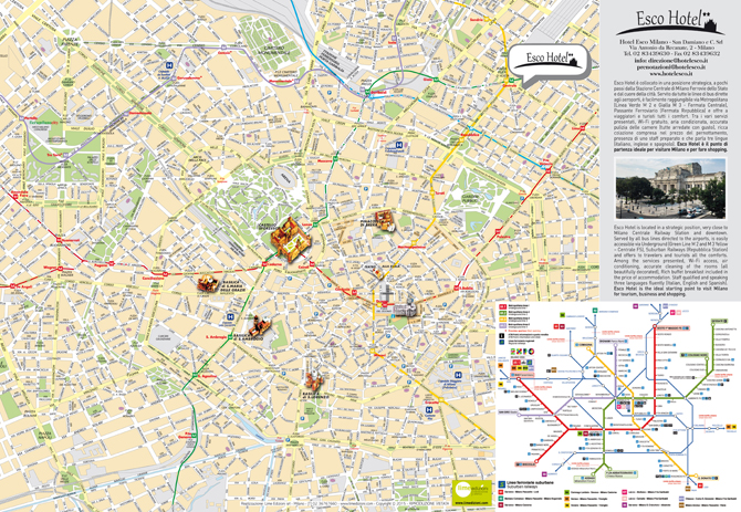 Mappa personalizzata di Milano per Esco Hotel