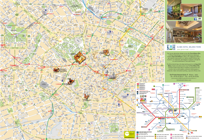Mappa personalizzata di Milano per Klima Hotel