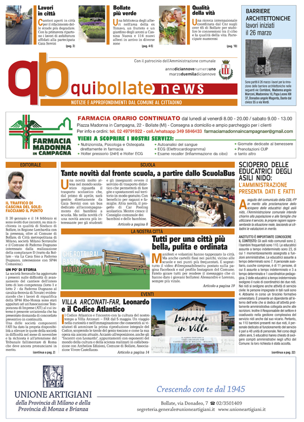 QuiBollateNews di marzo 2019