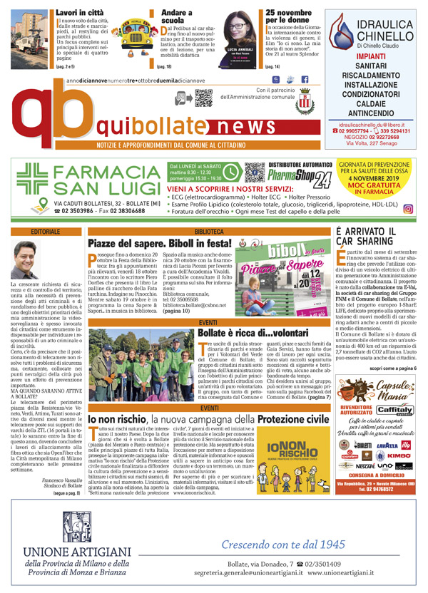 QuiBollateNews di ottobre 2019