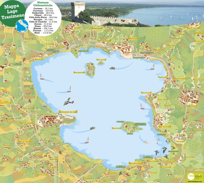 Mappa turistica a strappo Lago Trasimeno