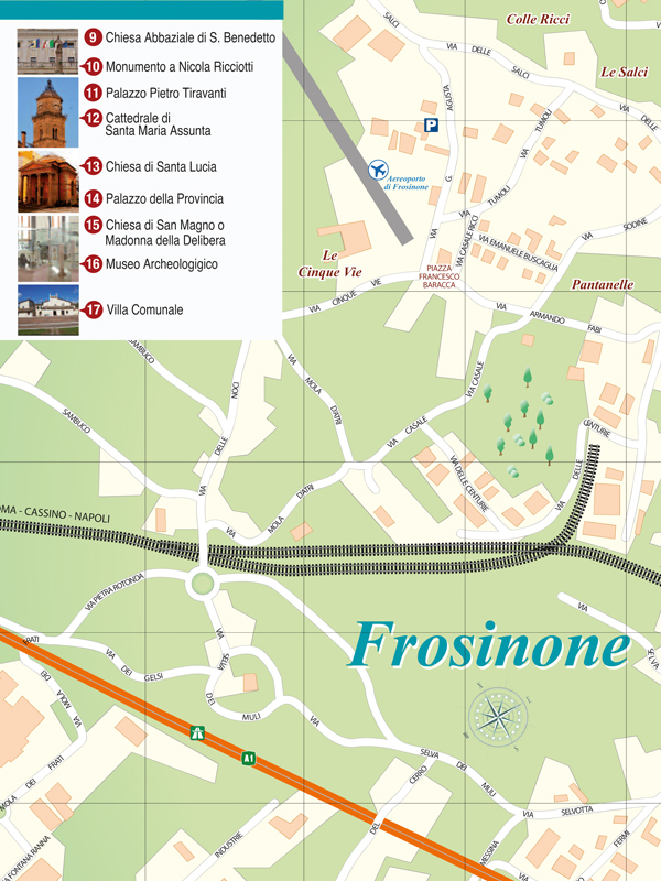 Frosinone Mappa Turistica Pieghevole